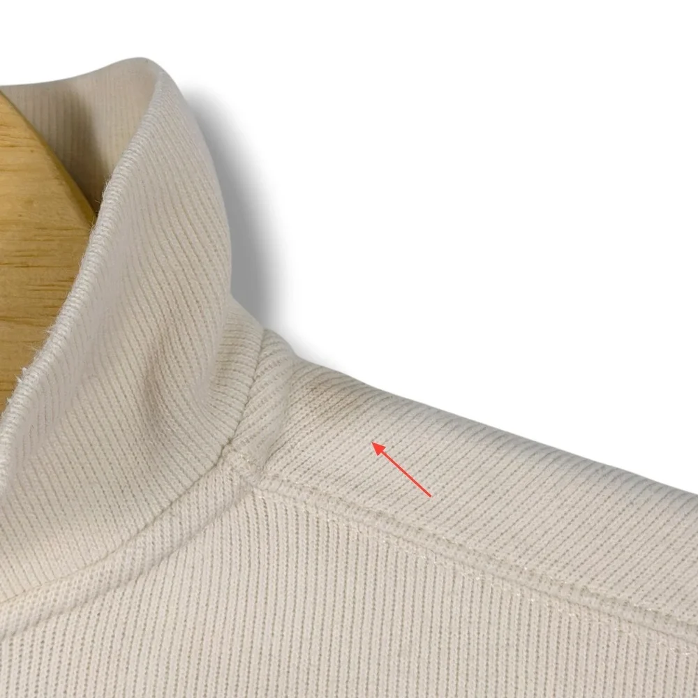 Polo Ralph Lauren Quarter Zip Mens XXL Cream Ribbed Pullover Sweater Green Pony